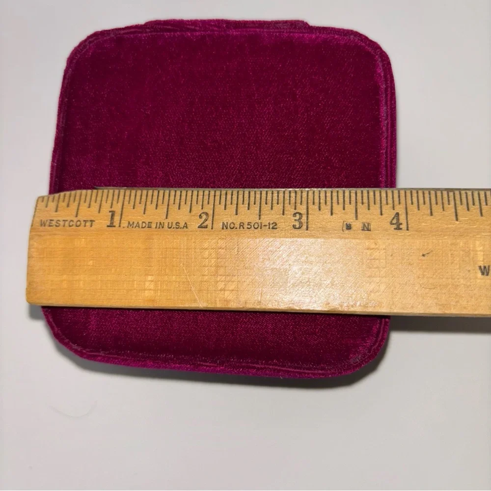 J.Crew Factory Square Velvet Jewelry Case Regal Rose Goldtone Travel Size